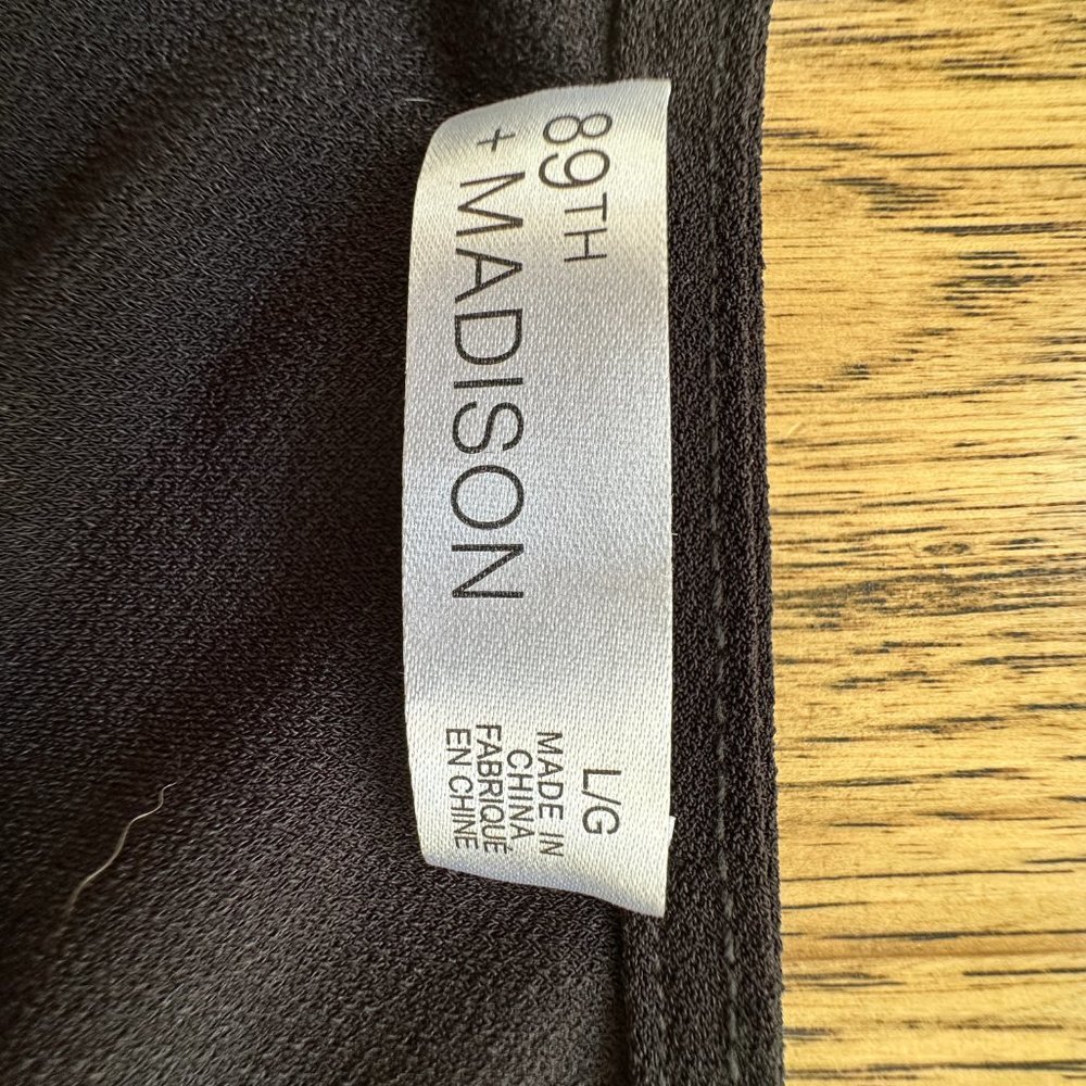 89th + Madison Black Short Puffed Sleeve Blouse Large NWT - Picture 6 of 7